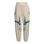 Vintage Deer Skull Print Fleece Lined Knit Pants
