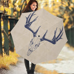 Vintage Deer Skull Print Foldable Umbrella