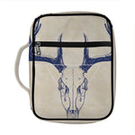 Vintage Deer Skull Print Front Pocket Bible Bag
