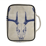 Vintage Deer Skull Print Front Pocket Bible Bag