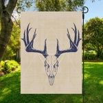 Vintage Deer Skull Print Garden Flag