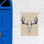 Vintage Deer Skull Print Garden Flag