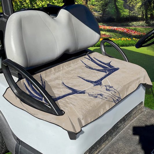 Vintage Deer Skull Print Golf Cart Seat Cover