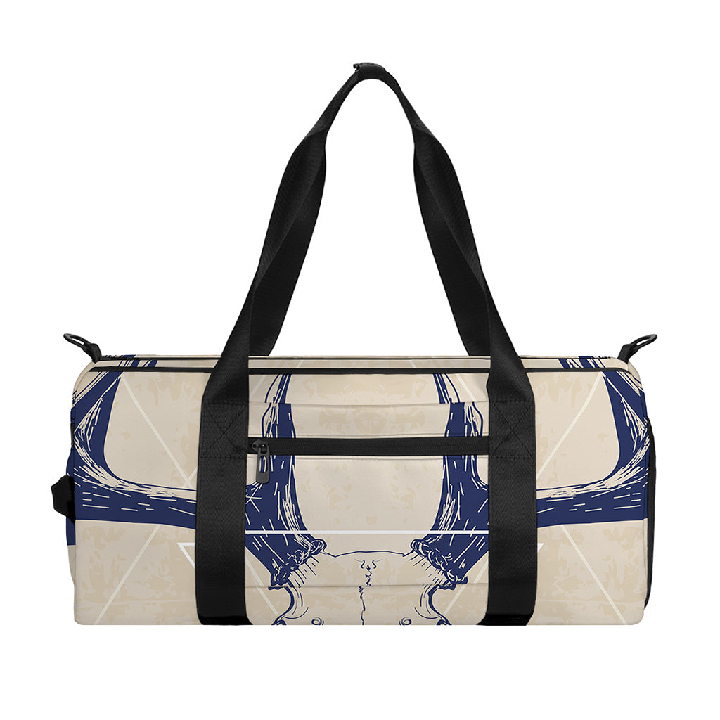 Vintage Deer Skull Print Gym Bag