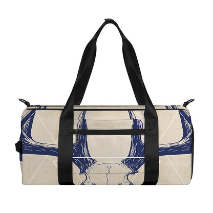 Vintage Deer Skull Print Gym Bag