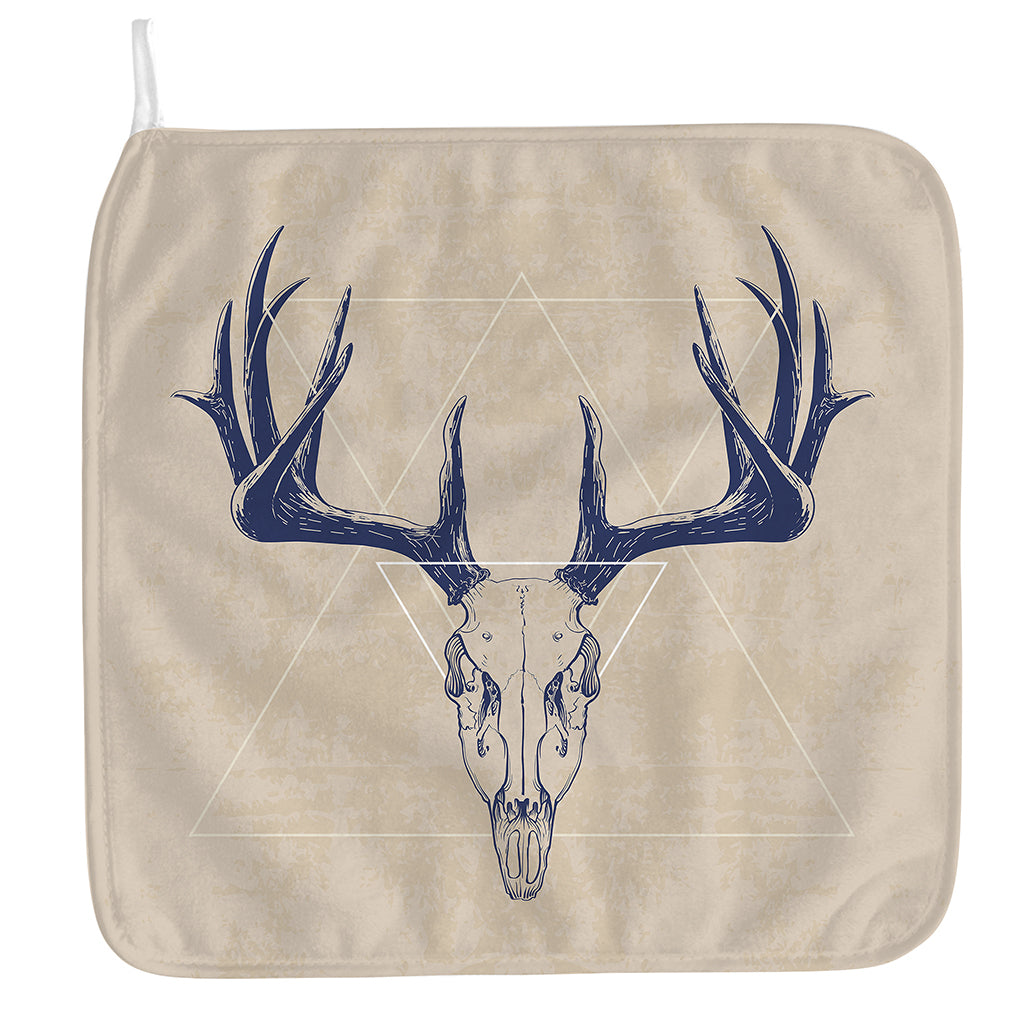 Vintage Deer Skull Print Hand Towel