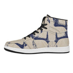 Vintage Deer Skull Print High Top Leather Sneakers
