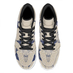 Vintage Deer Skull Print High Top Leather Sneakers