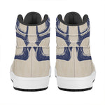 Vintage Deer Skull Print High Top Leather Sneakers