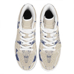 Vintage Deer Skull Print High Top Leather Sneakers