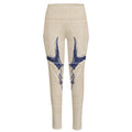 Vintage Deer Skull Print High-Waisted Pocket Leggings