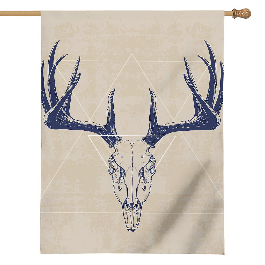 Vintage Deer Skull Print House Flag