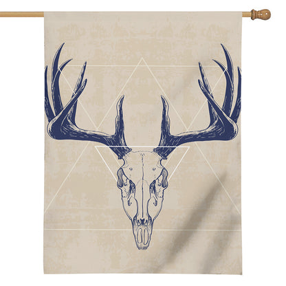 Vintage Deer Skull Print House Flag