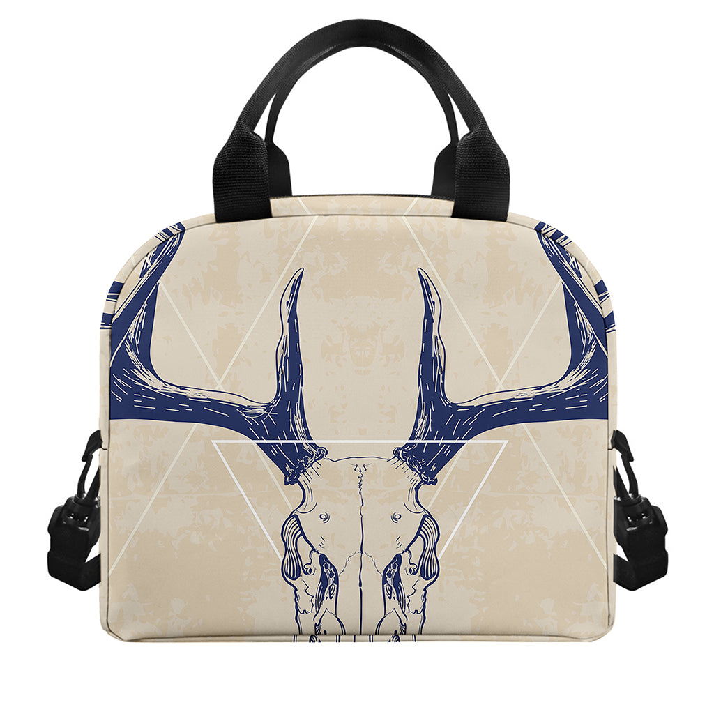 Vintage Deer Skull Print Insulated Lunch Bag