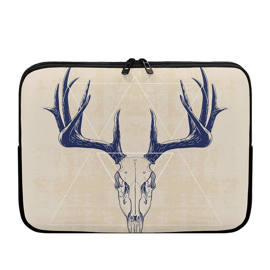Vintage Deer Skull Print Laptop Sleeve