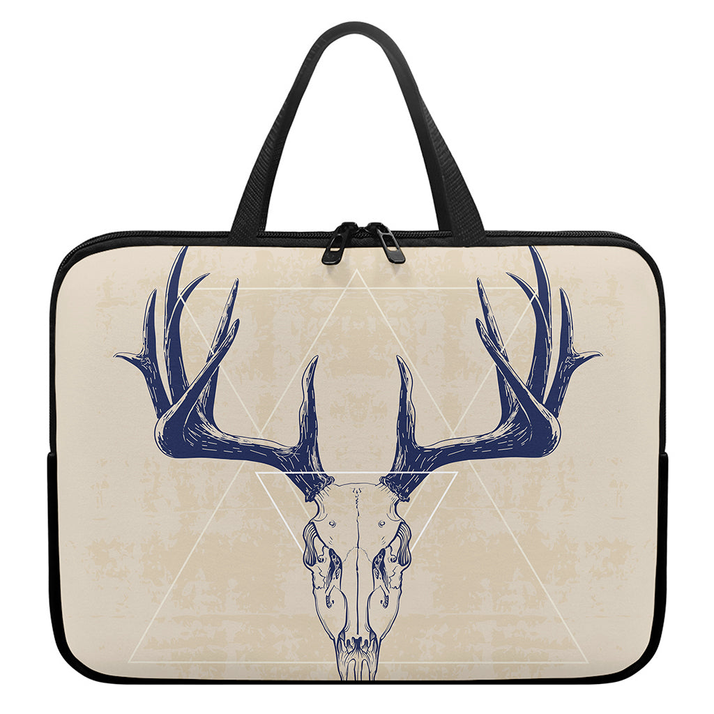 Vintage Deer Skull Print Laptop Sleeve With Handle