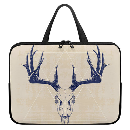 Vintage Deer Skull Print Laptop Sleeve With Handle