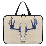 Vintage Deer Skull Print Laptop Sleeve With Handle