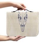 Vintage Deer Skull Print Leather Bible Cover