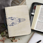 Vintage Deer Skull Print Leather Bible Cover