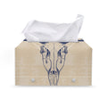 Vintage Deer Skull Print Leather Tissue Box Cover