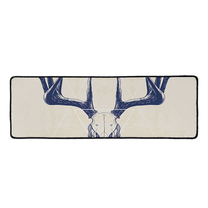 Vintage Deer Skull Print Long Kitchen Mat