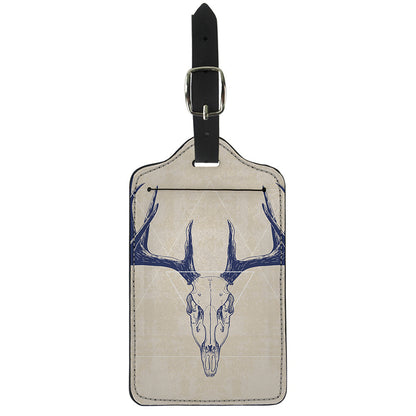 Vintage Deer Skull Print Luggage Tag