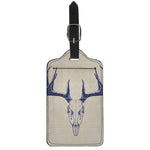 Vintage Deer Skull Print Luggage Tag