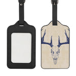 Vintage Deer Skull Print Luggage Tag