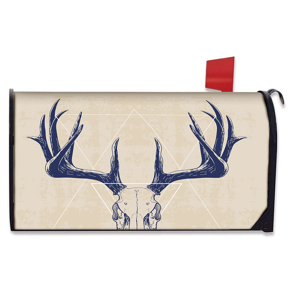 Vintage Deer Skull Print Mailbox Cover