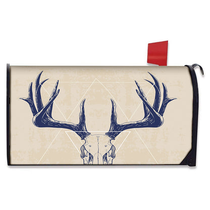 Vintage Deer Skull Print Mailbox Cover
