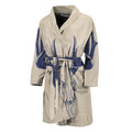 Vintage Deer Skull Print Men's Bathrobe