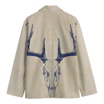 Vintage Deer Skull Print Men's Blazer