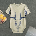 Vintage Deer Skull Print Men's Bodysuit