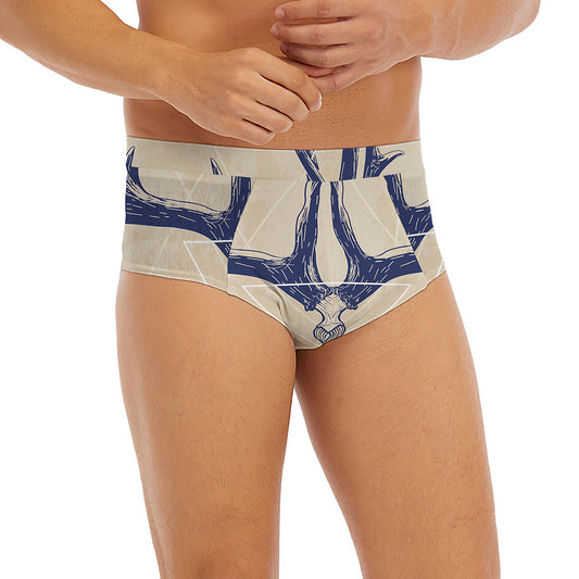 Vintage Deer Skull Print Men's Briefs