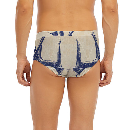 Vintage Deer Skull Print Men's Briefs