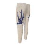 Vintage Deer Skull Print Men's Compression Pants