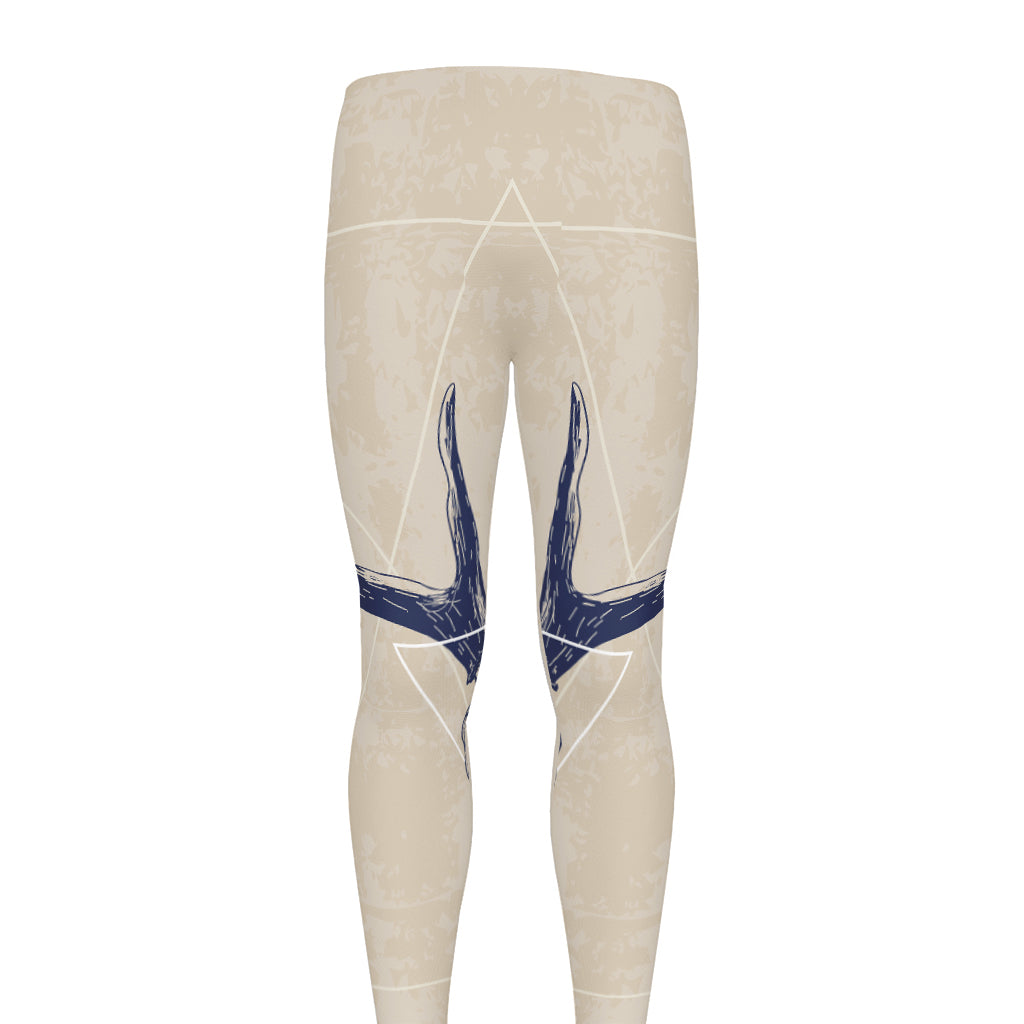 Vintage Deer Skull Print Men's leggings