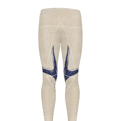 Vintage Deer Skull Print Men's leggings