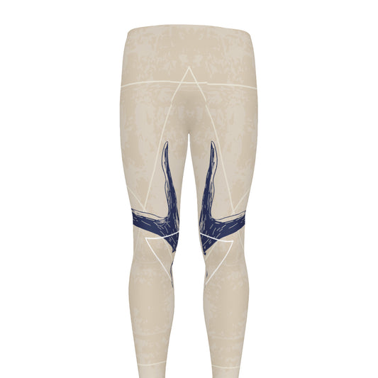 Vintage Deer Skull Print Men's leggings