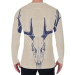 Vintage Deer Skull Print Men's Long Sleeve T-Shirt