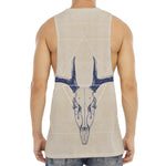 Vintage Deer Skull Print Men's Muscle Tank Top
