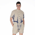 Vintage Deer Skull Print Men's Romper
