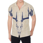 Vintage Deer Skull Print Men's Shirt
