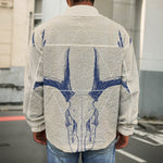 Vintage Deer Skull Print Men's Shirt Jacket