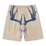 Vintage Deer Skull Print Men's Swim Trunks