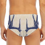 Vintage Deer Skull Print Men's Triangle Swim Briefs