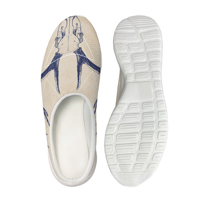 Vintage Deer Skull Print Mesh Casual Shoes