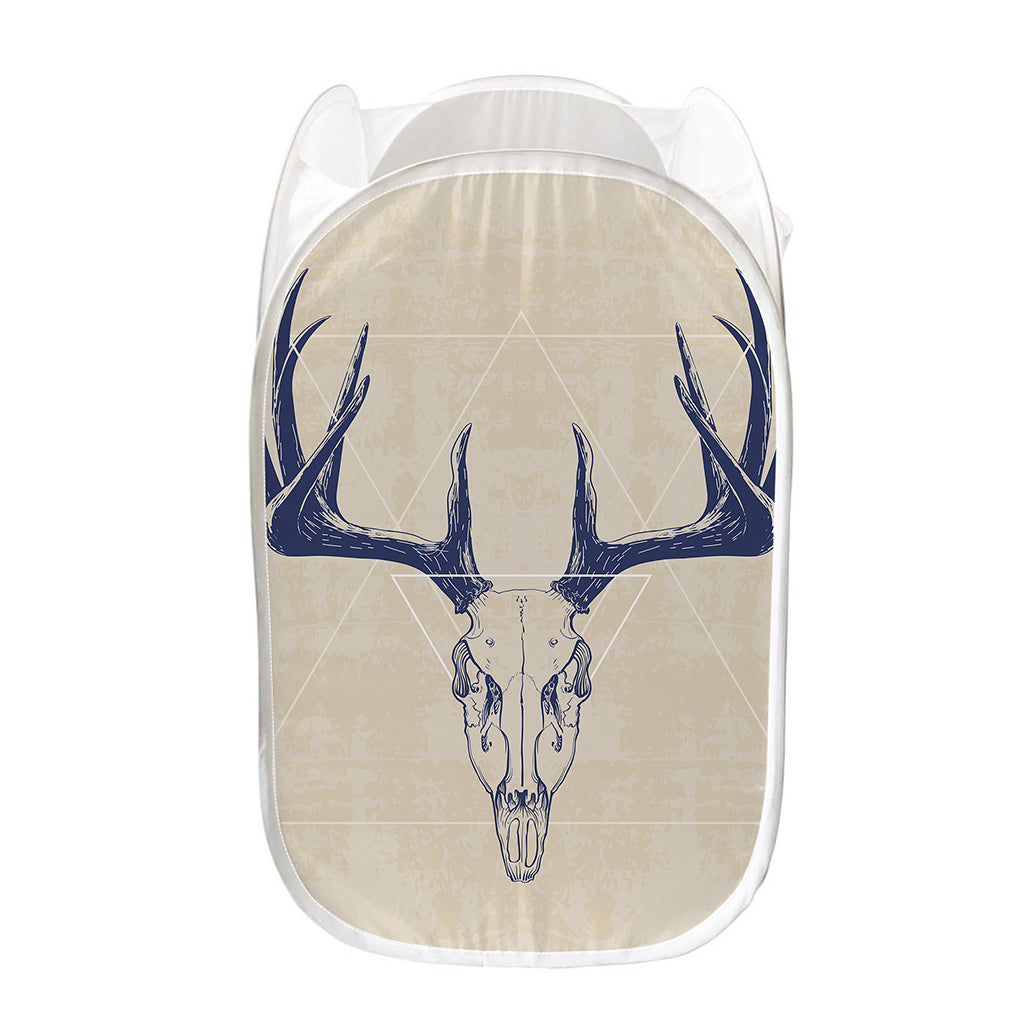 Vintage Deer Skull Print Mesh Laundry Hamper