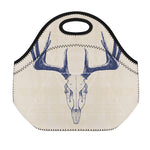 Vintage Deer Skull Print Neoprene Lunch Bag